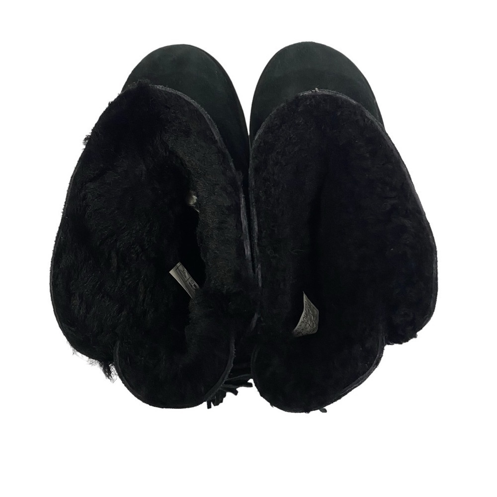 Koolaburra by UGG Women's Jaelyn Mini Black Suede Fur Boots Size 10 - Picture 11 of 16